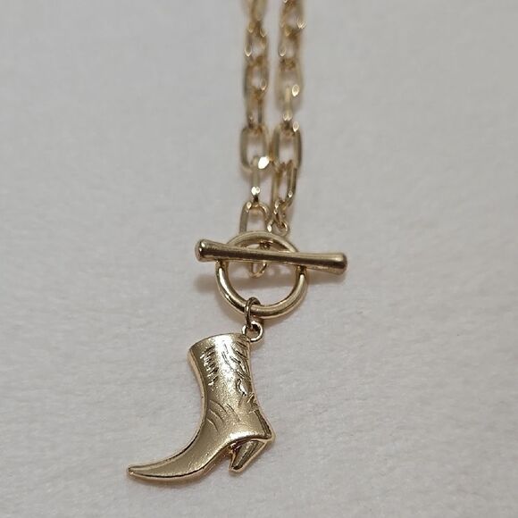 Cowboy Boot Pendant Necklace - Picture 1 of 4